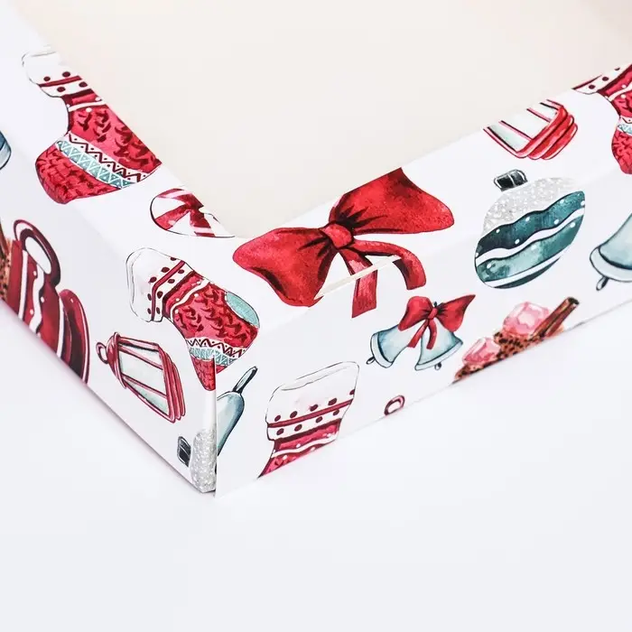 Коробка подарочная новогодняя складная с окном Коробка подарочная новогодняя складная с окном "Подарок", 15 х 15 х 4 см.