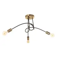 Люстра &laquo;Узел&raquo; 3&times;40 Вт Е27 черный/латунь 52&times;52&times;36 см