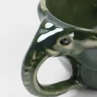 Чашка с блюдцем &laquo;Слоник&raquo;, 13&times;13&times;8 см, керамика, зелёная