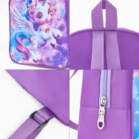 Рюкзак детский 27*10*30, отд на молнии, единорог сиреневый