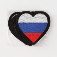 Термоаппликация «Сердце», 7.5×7.5 см, триколор