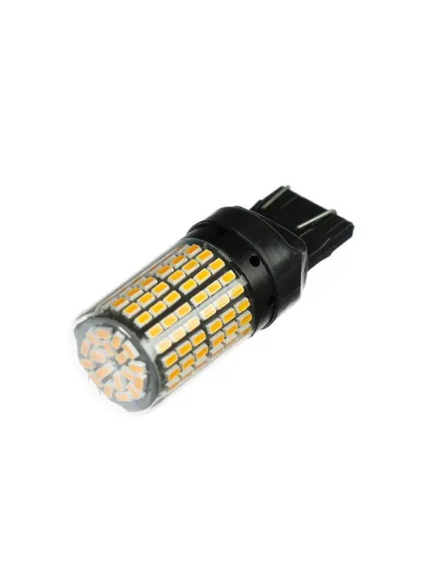 Автомобильная лампа TORSO, W21W 1156, 144 SMD, 12 В, CanBus, свет оранжевый