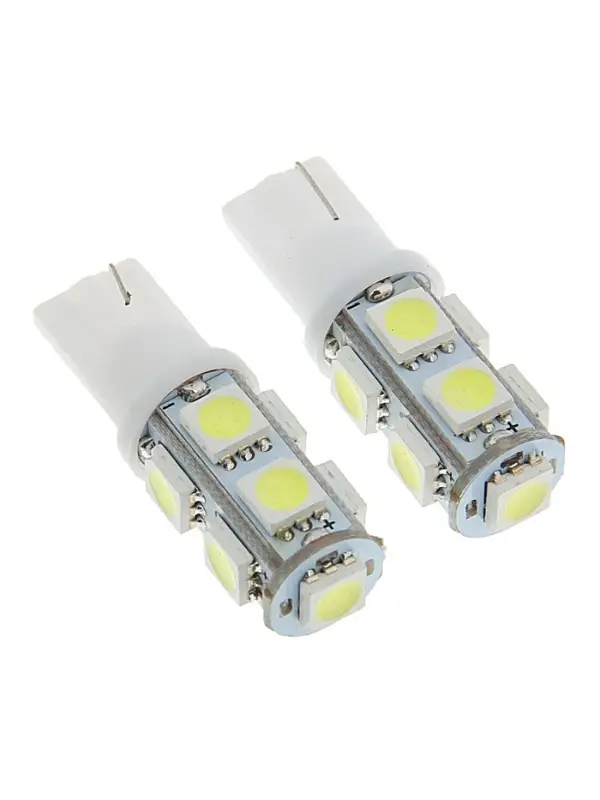Автолампа Cartage, светодиодная, T10 W5W, 12 В, 9 SMD-5050, набор 2 шт.