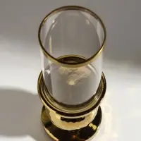 Подсвечник на 1 свечу &laquo;Нуар&raquo;, керамика, стекло, d=8 см, золото, 10&times;10&times;27 см