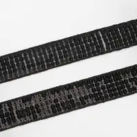 Лента декоративная с квадратными пайетками, 2.5 см, 9&plusmn;0.5 м, чёрная