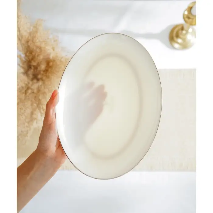 Тарелка для подачи SL Home &laquo;Каскарон&raquo;, 25.4&times;18.5&times;2.5 см, овальная, костяной фарфор, белая