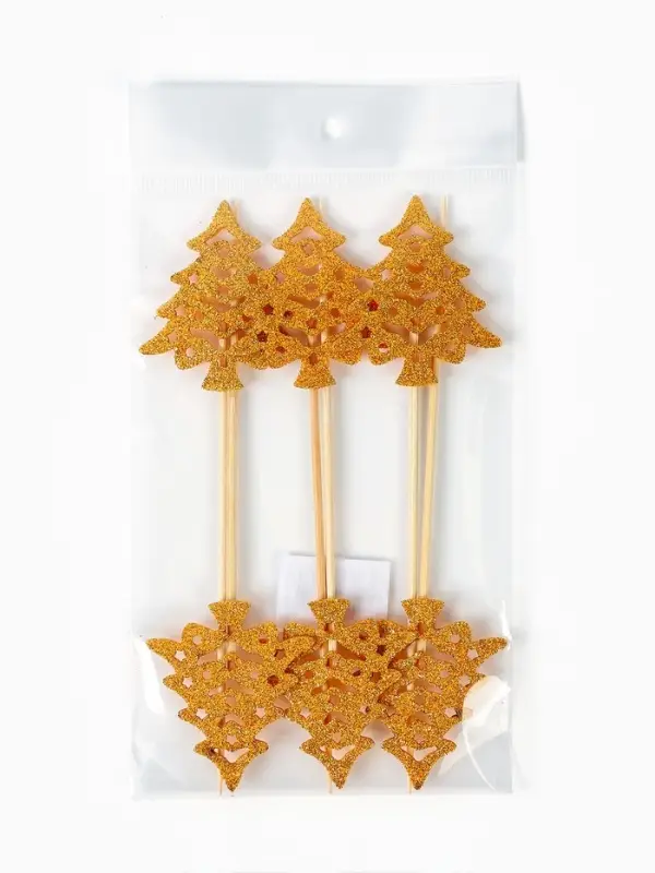 Шпажки "Золотые елочки", набор 6 шт.