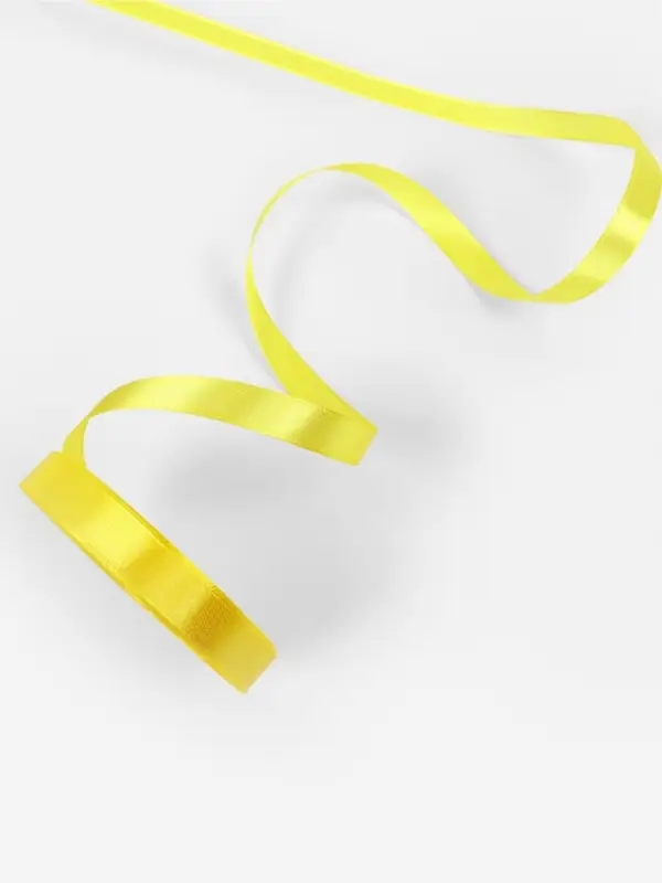 Лента атласная, 12 мм, 23&plusmn;1 м, жёлтая №15