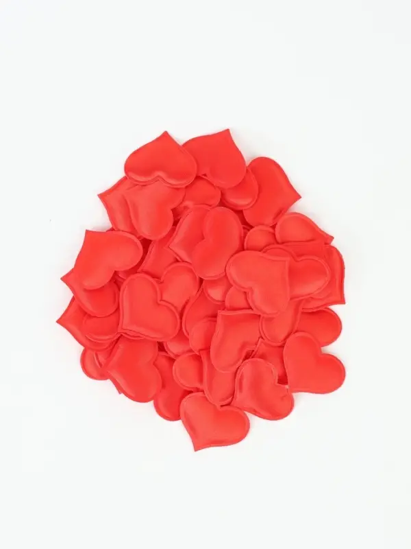 Сердечки декоративные 50 шт., 3.2 см, красные