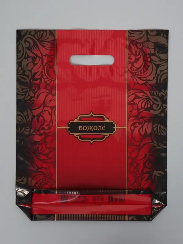 Пакет "Божоле", полиэтиленовый с вырубной ручкой, 30х37 см, 90 мкм