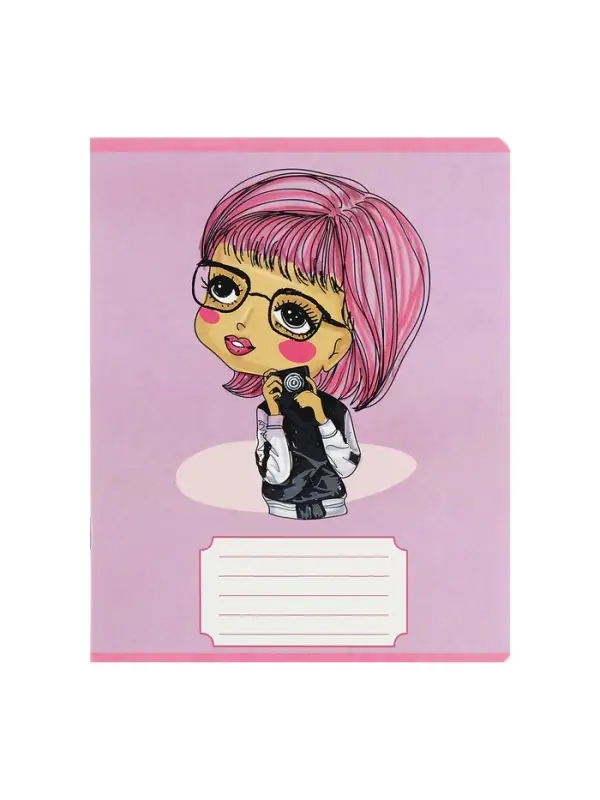 Комплект тетрадей из 10 штук, 24 листа в линию Calligrata &laquo;Fashion&raquo;, обложка мелованный картон, ВД-лак, блок №2, белизна 75% (серые листы), 5 видов по 2 штуки