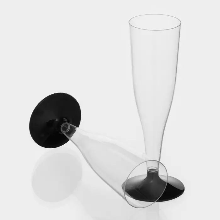 Бокал одноразовый для шампанского «Флютэ», 100 мл, пластик, МИКС