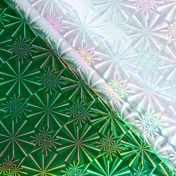 Пленка голография, зелёный, 70×100 см, рисунок МИКС