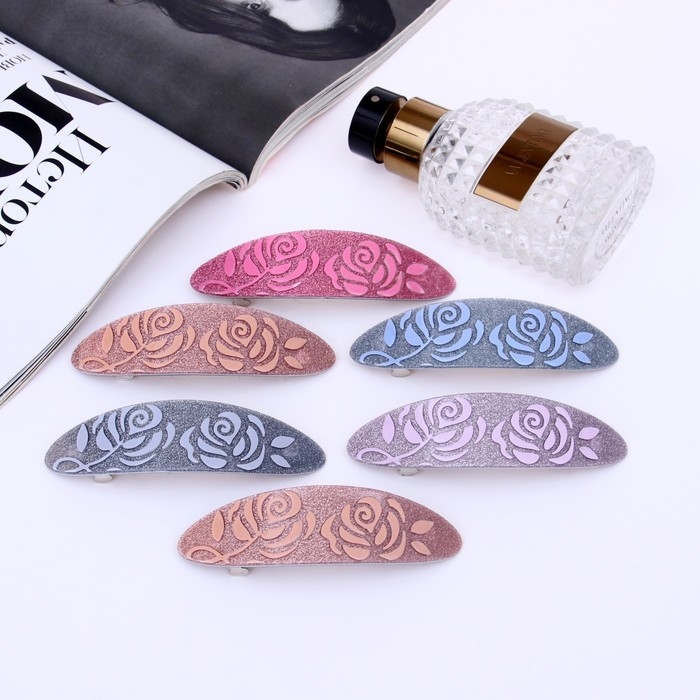 Заколка-автомат для волос Заколка-автомат для волос "Отражение" розы, 10 см, микс