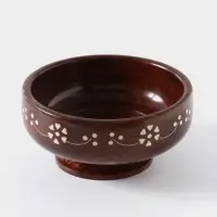 Чаша на ножке &laquo;В самое сердце&raquo;, 15&times;15&times;8 см, дерево шишам