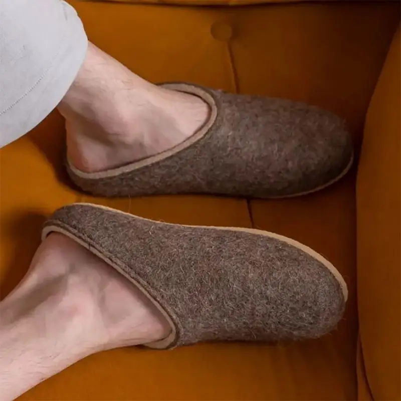 Домашние валенки Step, серо-коричневые (натуральные), размер 39