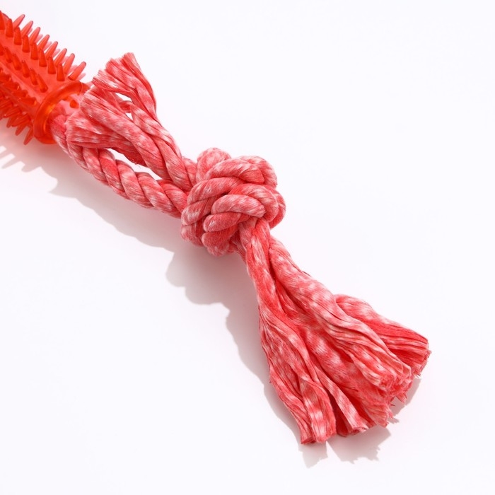 Игрушка канатная с жевательными элементами Игрушка канатная с жевательными элементами "Зубочистка", 45 см, микс цветов