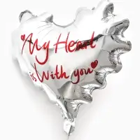 Воздушные шары фольгированные 18" сердце"Мое сердце, металлик", набор 5 штук