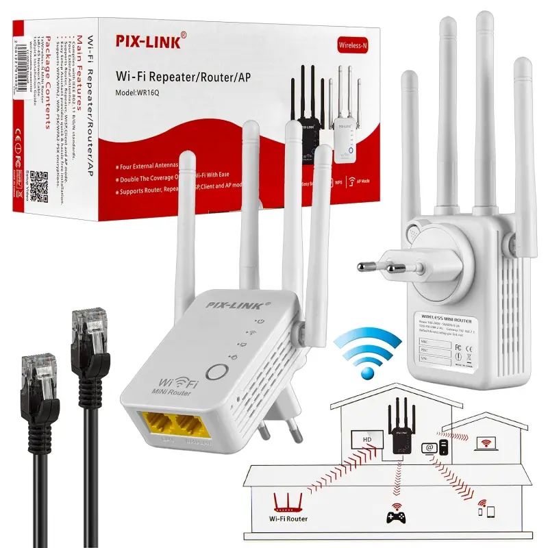 WiFi Усилитель коннектор 2.4G  LV-WR16Q Белый