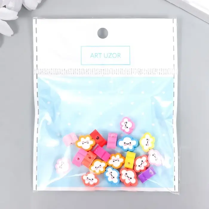 Бусины для творчества PVC  Бусины для творчества PVC "Облачко-смайл" цветные набор 20 шт 1х1х1 см