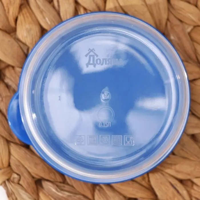 Набор контейнеров пищевых круглых Доляна, 3 шт: 150 мл, 300 мл, 500 мл, прозрачные, крышка синяя Набор контейнеров пищевых круглых Доляна, 3 шт: 150 мл, 300 мл, 500 мл, прозрачные, крышка синяя