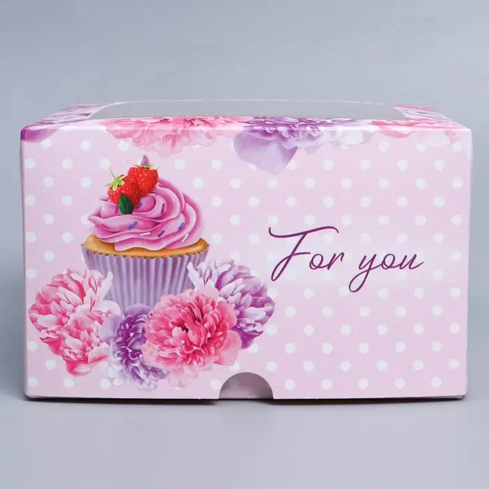 Коробка для капкейков, кондитерская упаковка с окном, 4 ячейки «Пионы», 16 х 16 х 10 см Коробка для капкейков, кондитерская упаковка с окном, 4 ячейки «Пионы», 16 х 16 х 10 см
