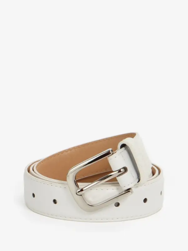 Ремень женский, 110&times;2.8 см, пряжка металл, серебристая, белый