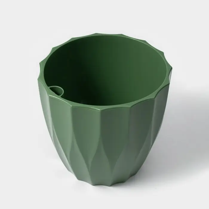 Кашпо для цветов со вставкой &laquo;Флюте&raquo;, 3 л, малахит