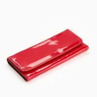 Кошелёк женский на магните, 19.5&times;2.5&times;9 см, лаковый, красный