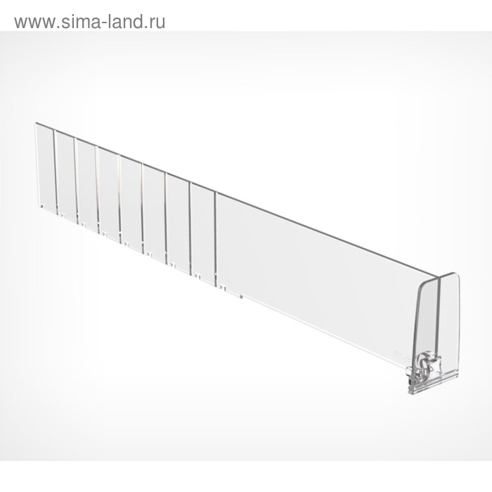Пластиковый обламывающийся разделитель c передним ограничителем 60 мм, 285-485×20×60 мм Пластиковый обламывающийся разделитель c передним ограничителем 60 мм, 285-485×20×60 мм