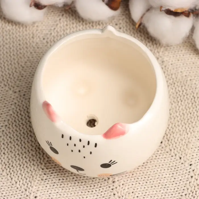 Горшок Горшок "Счастливый Котик" 8х8х8см