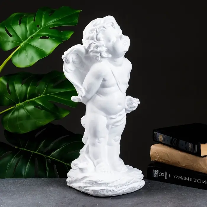 Фигура гипс &laquo;Ангел Амур&raquo;, белый, 15&times;15&times;37 см
