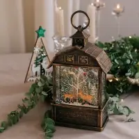 Светодиодная фигура &laquo;Олени в лесу&raquo; 14&times;24&times;8 см, пластик, от батареек ААх3, USB, свечение тёплое белое