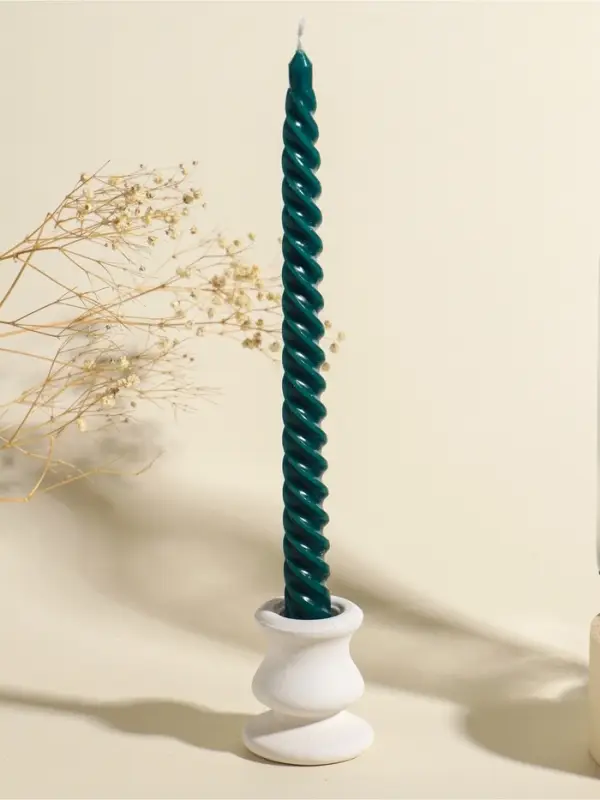 Набор свечей витых, 2&times;25 см, 4 шт., палитра зелёного, 25.5&times;8.8&times;2.4 см