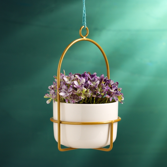 Горшок подвесной Горшок подвесной "Минималист" золото, 9х9х17см