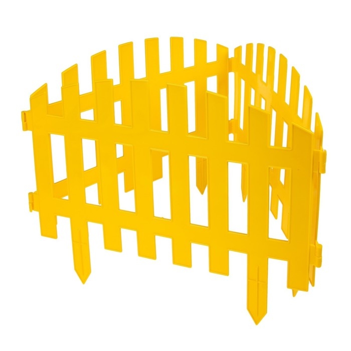 Ограждение декоративное, 35 × 210 см, 5 секций, пластик, жёлтое, RENESSANS, Greengo Ограждение декоративное, 35 × 210 см, 5 секций, пластик, жёлтое, RENESSANS, Greengo