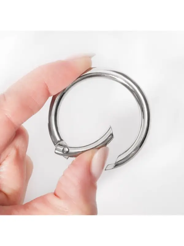 Кольцо-карабин, d=35/45 мм, толщина - 5 мм, 5 шт., цвет серебряный