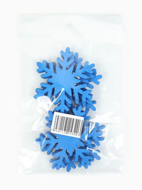 Заготовка для творчества &laquo;Снежинки&raquo;, 5.5 см, набор 6 шт., голубая с белой, фоамиран