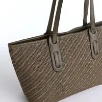 Сумка женская тоут на молнии, 30&times;11&times;25 см, зелёная