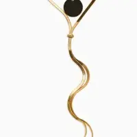 Кулон на затяжке многослойный &laquo;Медальон круг&raquo;, 2 яруса L=40, 70 см, медь, цвет золото