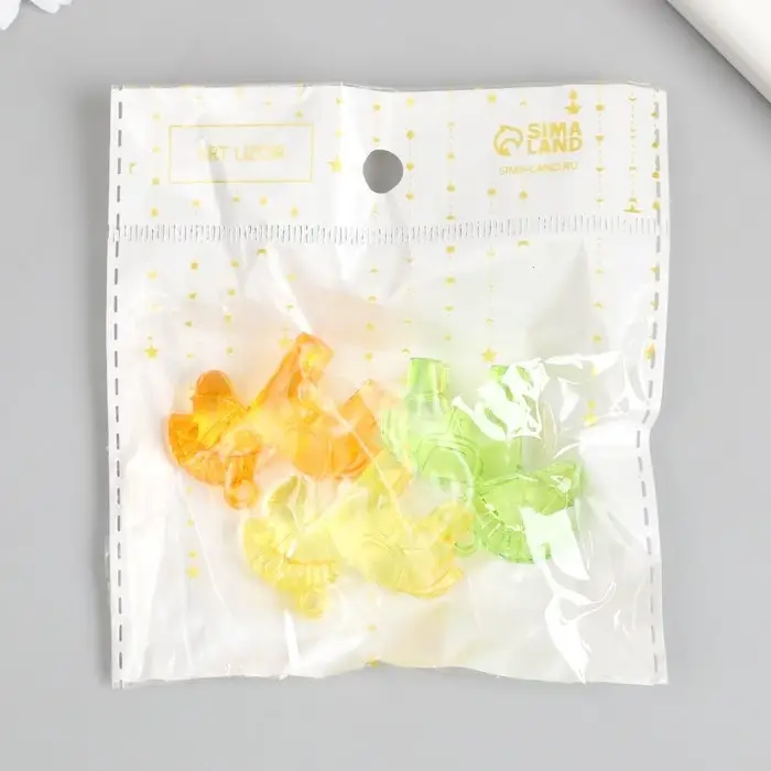 Декор для творчества пластик "Лошадки" прозрачный цветной набор 20 гр 1,4х3,5х3,2 см