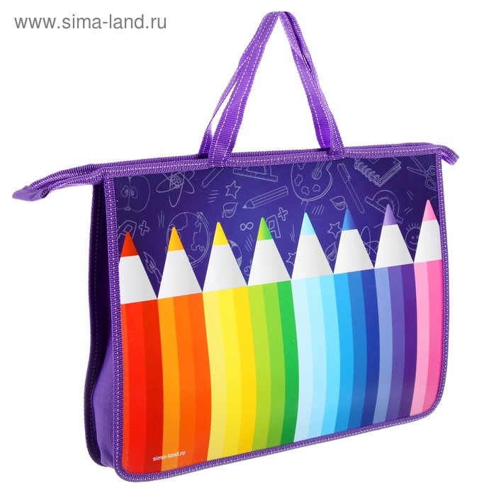 Папка с ручками А4, 335 х 235 х 55 мм, пластиковая, ручки-тесьма, Calligrata "Для творчества"