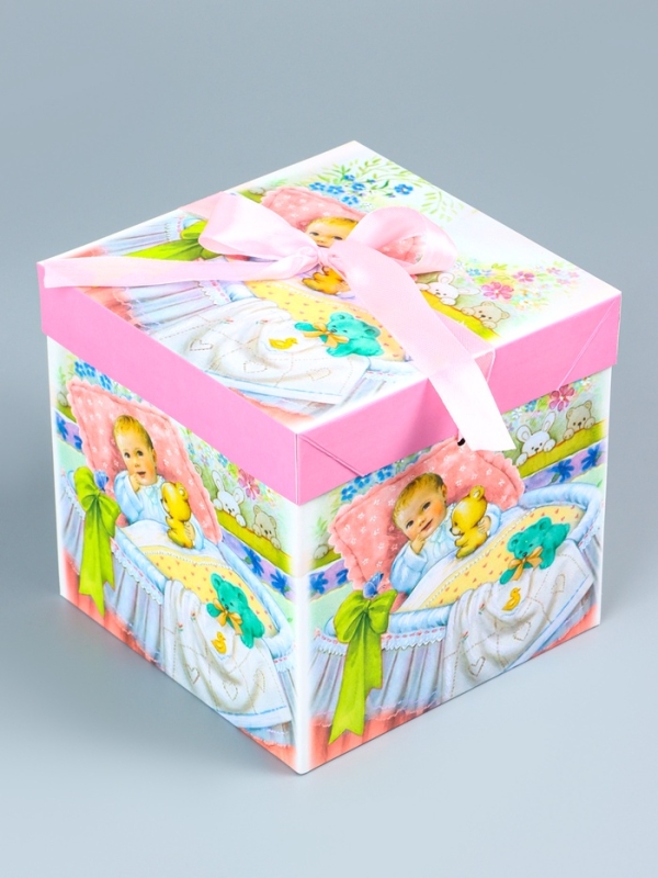 Коробка подарочная самосборная «Детская» Девочкам 15×15×15 см Коробка подарочная самосборная «Детская» Девочкам 15×15×15 см