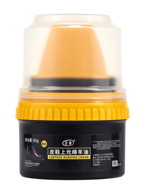 Крем для обуви черный с губкой, 60 г