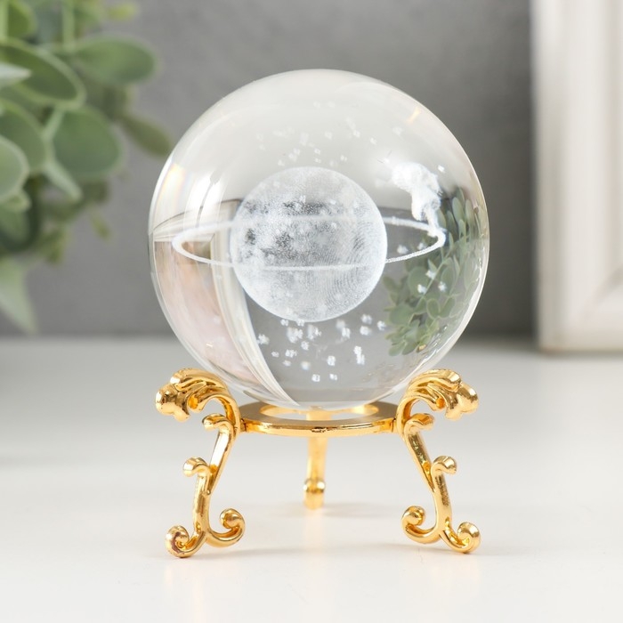 Сувенир стекло  Сувенир стекло "Малыш в космосе" d=6 см ажурная подставка 6х6х8,1 см