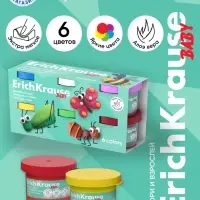 Тесто для лепки, 6 цветов по 35 г, ErichKrause Baby, С Алоэ Вера, в коробке-рукаве