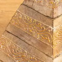 Шкатулка "Пирамидка" 15х15х20 см, МДФ, цв. бежевый