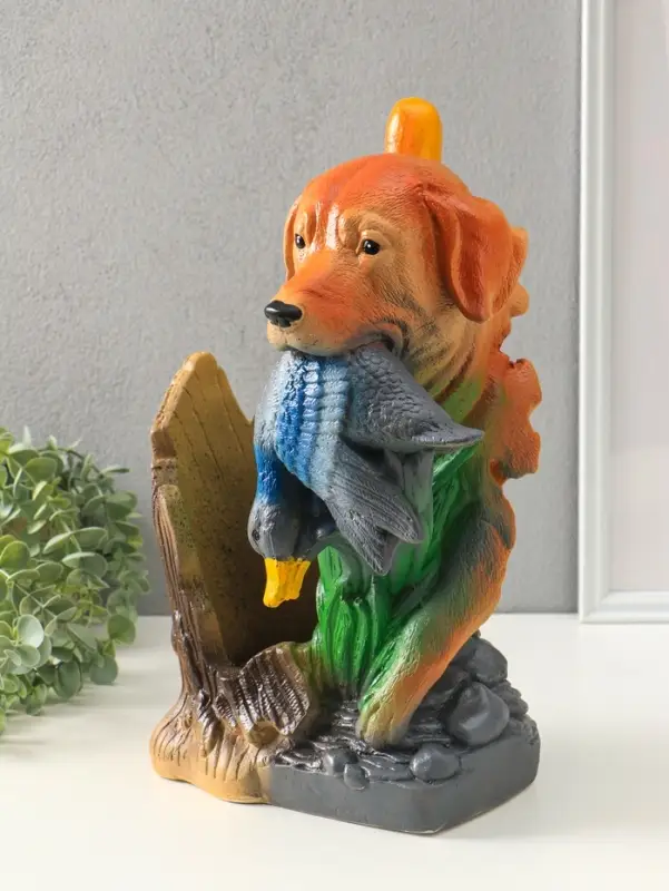 Копилка для денег с подставкой для бутылки &laquo;Пёс охотник&raquo;, гипс, 37.5&times;24&times;30 см