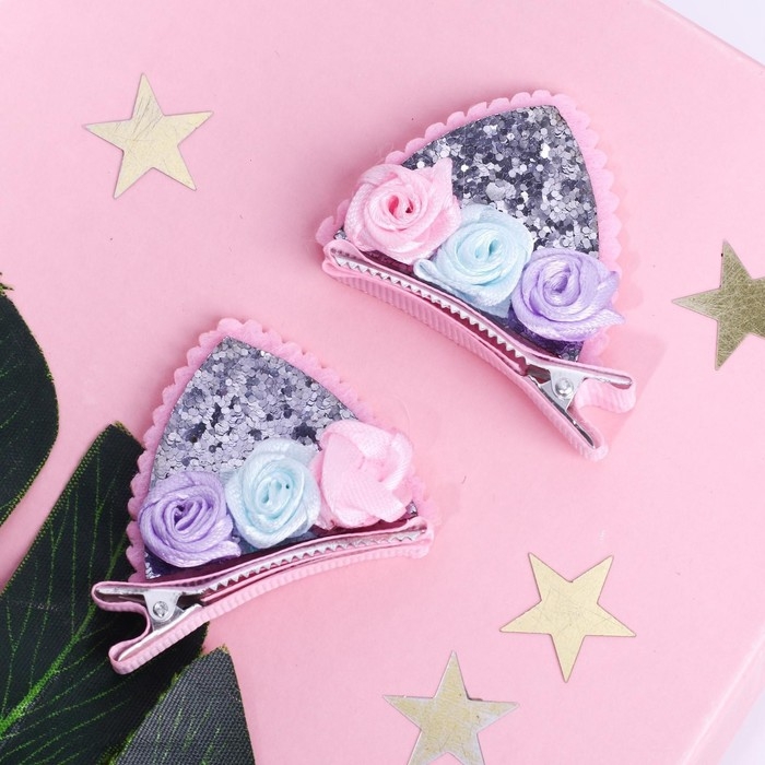 Заколки для волос ушки «Моей кошечке», 2 шт, 5 х 5 см Заколки для волос ушки «Моей кошечке», 2 шт, 5 х 5 см