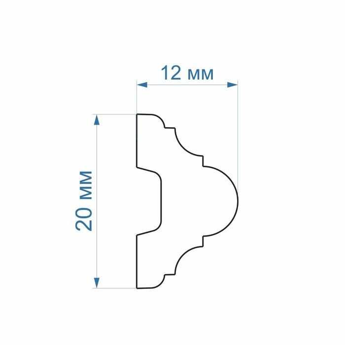 Молдинг белый 20х12х2000мм Молдинг белый 20х12х2000мм
